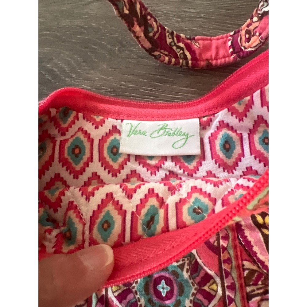 Vera Bradley Quilted Small Paisley Hobo Bag Pink Multicolor Shoulder Bag - Picture 4 of 7